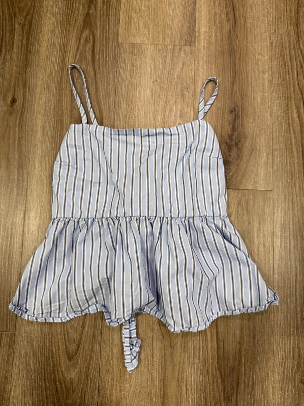 Striped Blue & White Sleeveless Top
